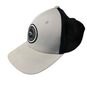 CALLAWAY GOLF HAT Gray Black Stretch Logo EUC